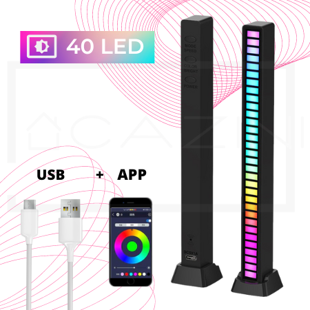 Barra de Luz MusicLight com Luz de LED que Segue a Batida da Música