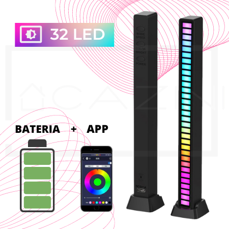 Barra de Luz MusicLight com Luz de LED que Segue a Batida da Música
