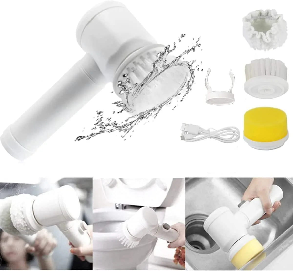 Escova Elétrica CleanBrush PRO Multifuncional (3 em 1) + 2 BRINDES EXCLUSIVOS
