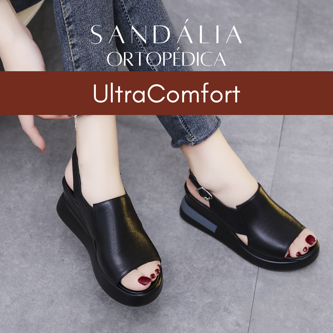 Sandália de Couro Ortopédica UltraComfort