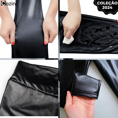 Calça de Couro Aveludada - Hot Slim® | Coleção 2024 [COMPRE 1 LEVE 2]