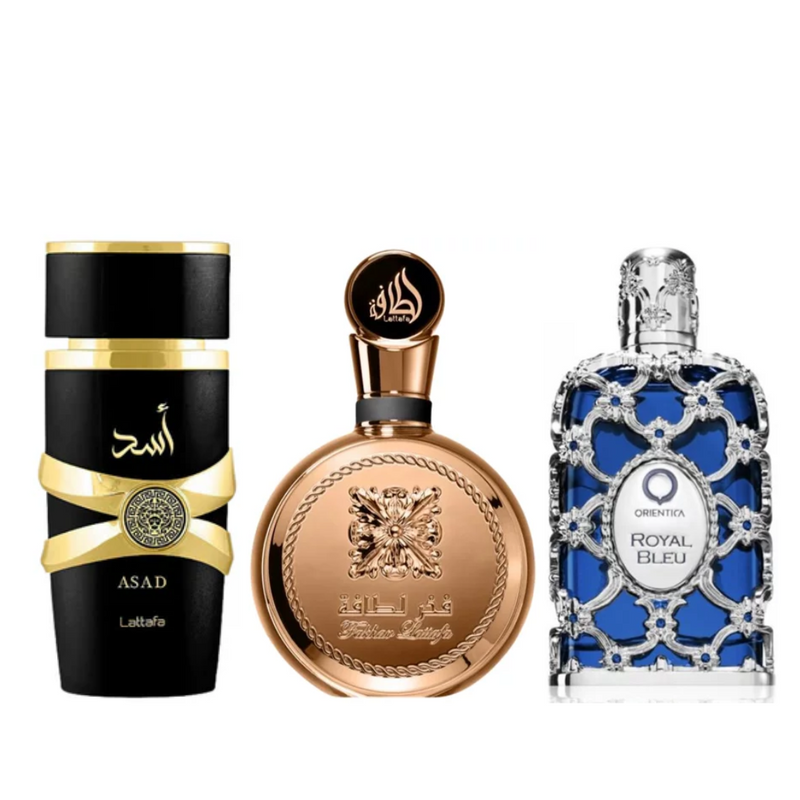 PROMOÇÃO COMPRE 1 LEVE 3 - Lattafa Assad, Fakhar Gold e Royal Blue - Oferta De Natal - 100ml cada