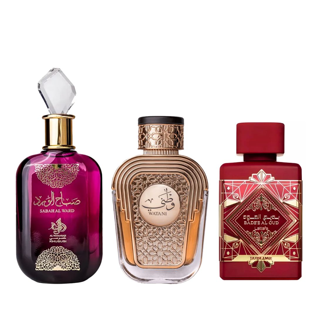 PROMOÇÃO COMPRE 1 LEVE 3 - Sabah Al Ward, Watani e Lattafa Sublime - 100ml Cada