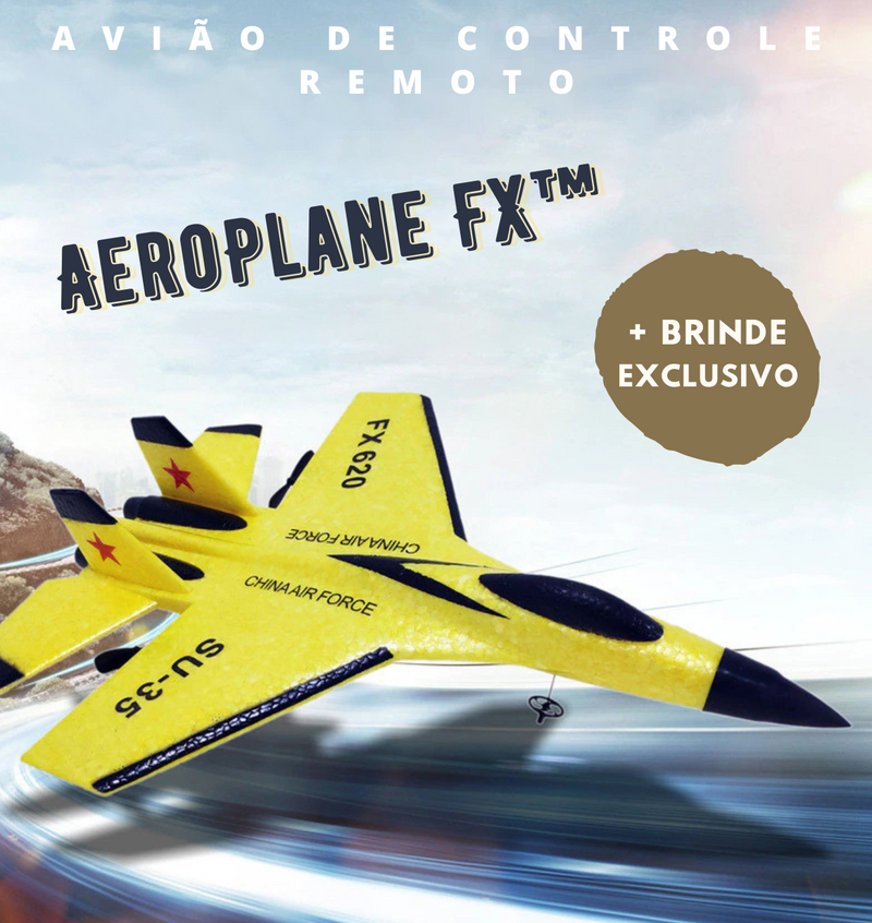 Avião de Controle Remoto AeroPlane FX™ + BRINDE EXCLUSIVO - Esquenta Black  Friday 60 Off